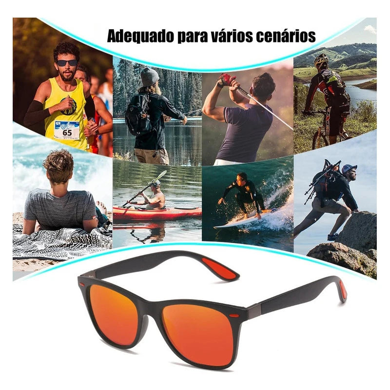 Óculos polarizados clássicos para homens e mulheres, óculos de sol quadrados, viagem ao ar livre, óculos antireflexo, moda