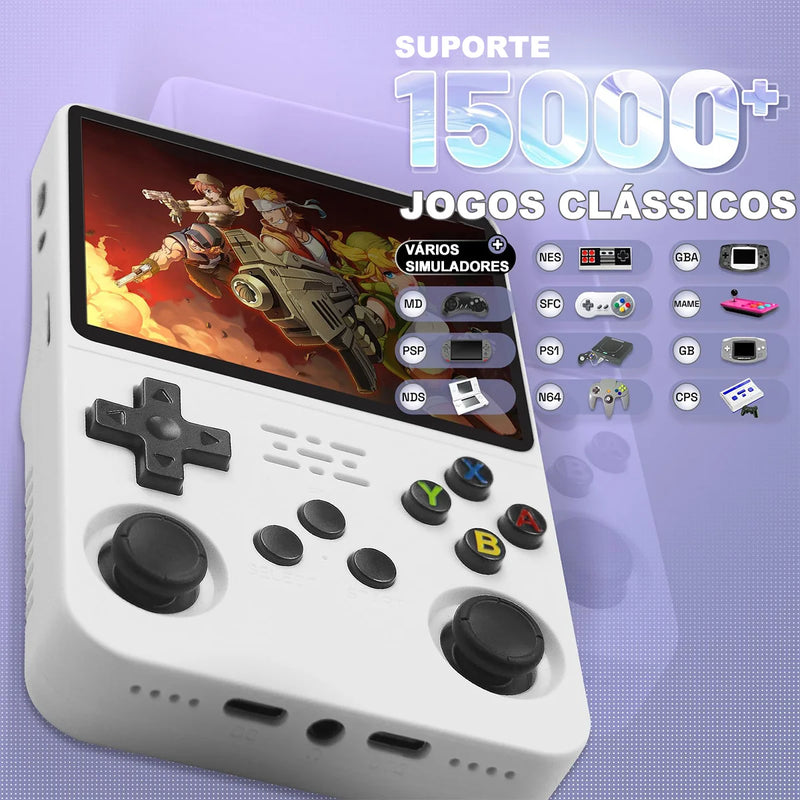 R36S Console de videogame portátil retro, Linux, 3.5 "Tela IPS, Pocket Player, 64GB, Jogos