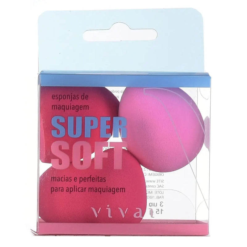 Kit c/ 3 Esponjas de Maquiagem Super Soft Vivai 5000