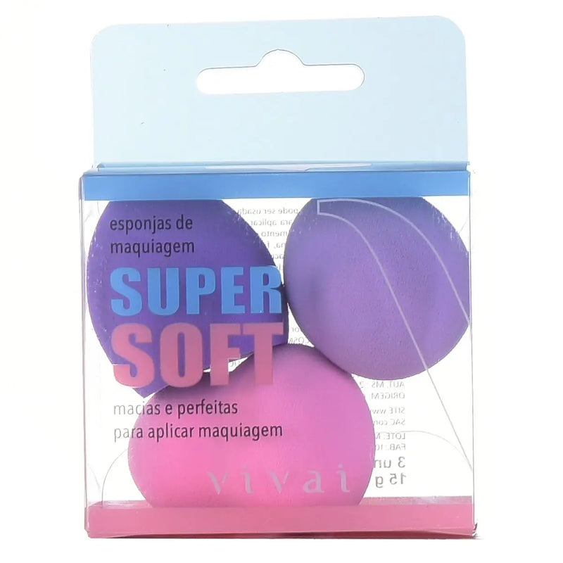 Kit c/ 3 Esponjas de Maquiagem Super Soft Vivai 5000