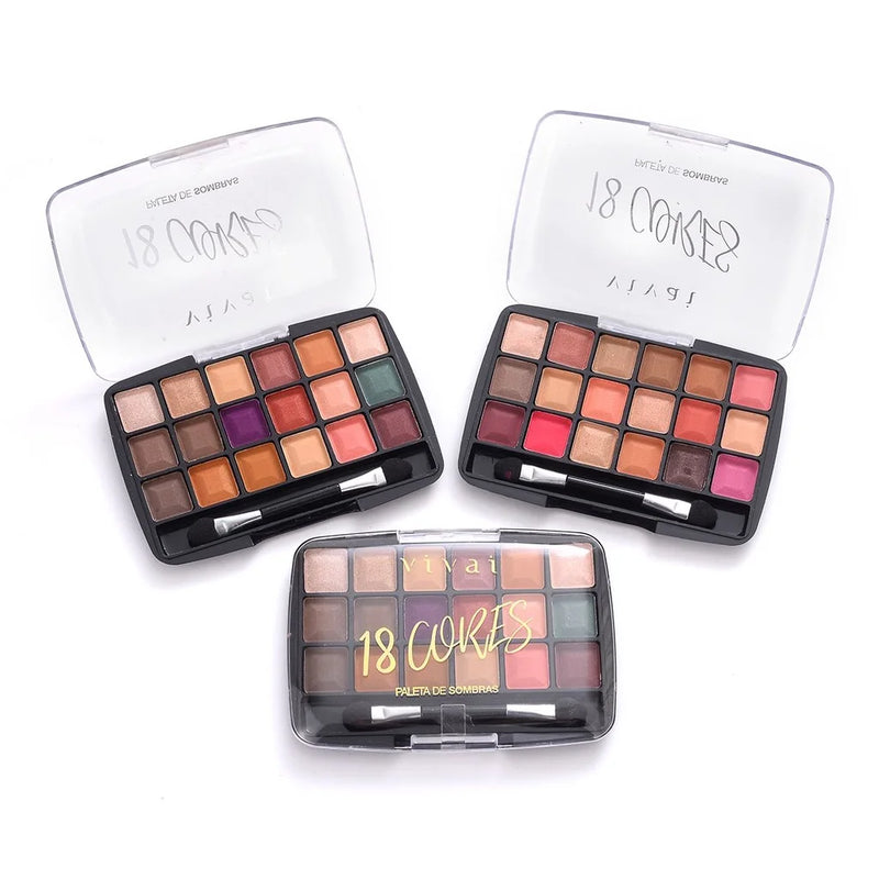 Paleta de Sombras 18 Cores Vivai 2194